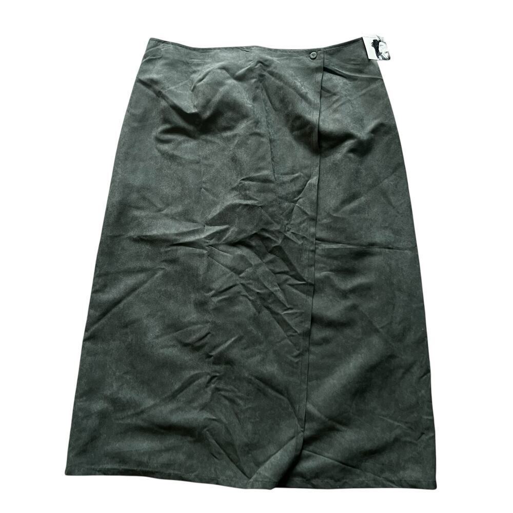 Jaclyn‎ Smith Women's Vintage Deadstock 90s Faux Suede Skirt Green Size 18 NWT